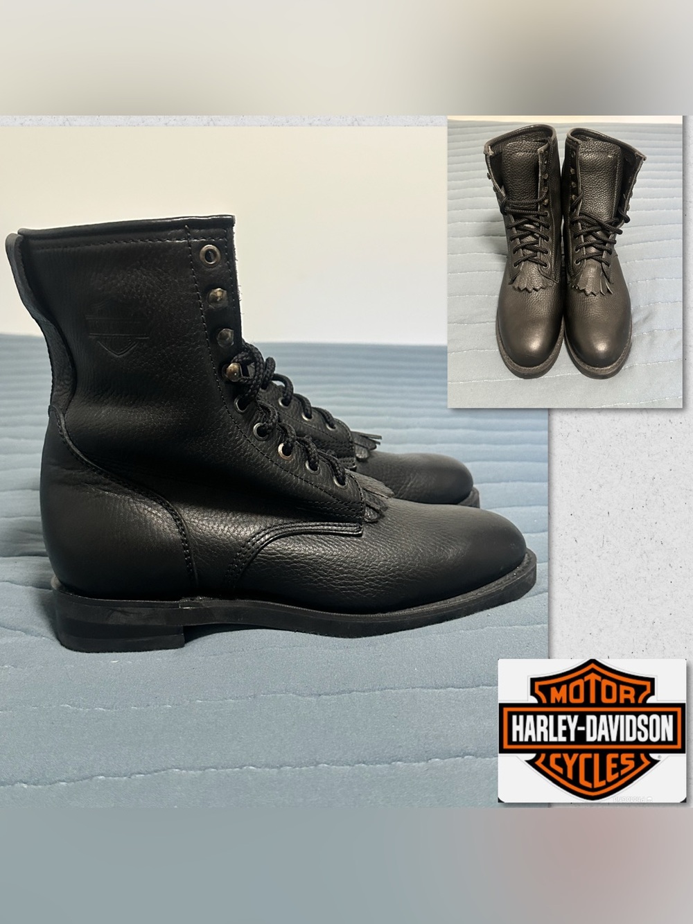 Harley-Davidson Women’s Black Leather Lace-Up Motorcycle Boots